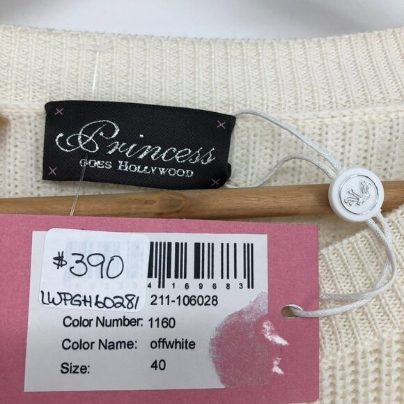 Princess Goes Hollywood NWT Cream Longsleeve Sweater w Blk Sequin "Soul Mate" M - Picture 7 of 13